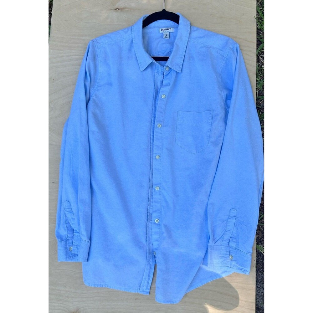 Old Navy Shirt Mens XL Blue Button Down Oxford Cotton Long Sleeve Casual Work